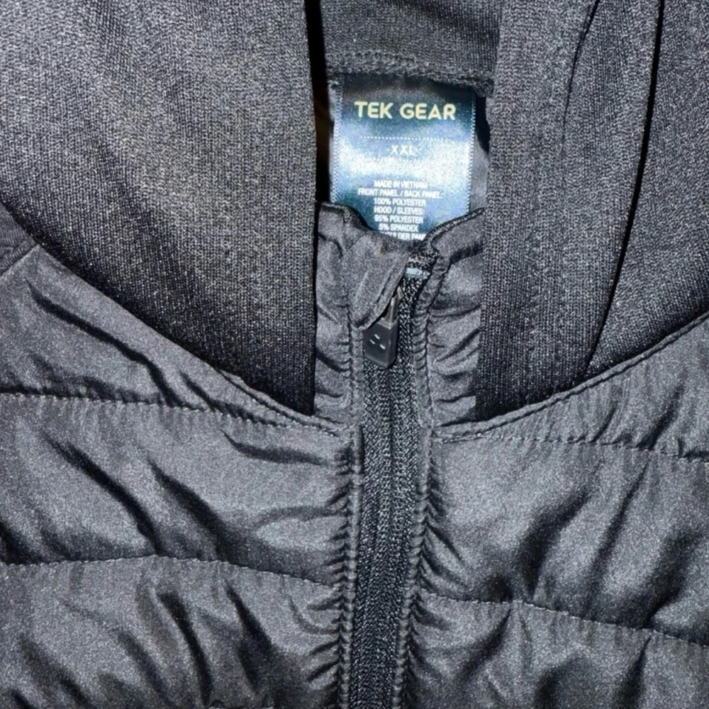 Women's Tek Gear® Hooded Long Mixed-Media Jacket Black Size XXL - Picture 6 of 8